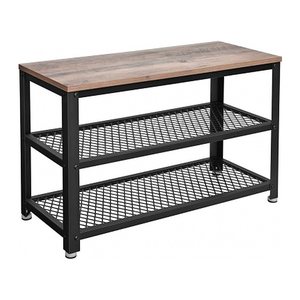 VASAGLE Schuhbank LBS73MB grau, schwarz Holz 73,0 cm