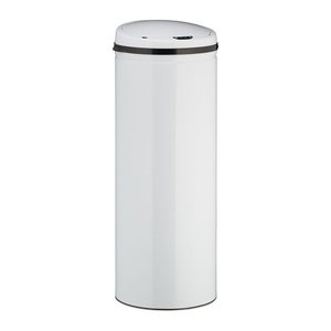 relaxdays Sensor Mülleimer 50,0 l weiß, 1 St.