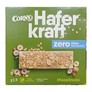 CORNY Haferkraft zero Haselnuss Müsliriegel 4 Riegel, 4 St.