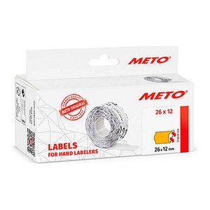 METO Preisetiketten leuchtorange permanent 26,0 x 12,0 mm, 6 Rollen