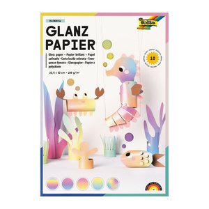 folia Glanzpapier Regenbogen farbsortiert 100 g/m² 10 Blatt
