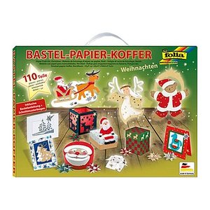 folia Bastelset Papier-Koffer Weihnachten 110-tlg. mehrfarbig