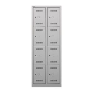 BISLEY Schließfachschrank MonoBloc ML06D4 lichtgrau ML06D4645, 8 Schließfächer 61,0 x 50,0 x 170,0 cm