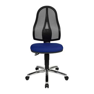 Topstar Bürostuhl Point 60 Netz, 8169NETG260 Stoff blau, Gestell chrom