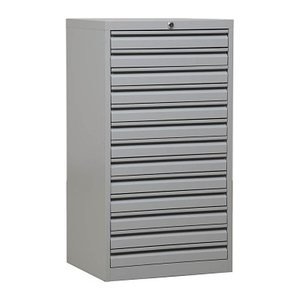 Gürkan Schubladenschrank lichtgrau 13 Schubladen 53,0 x 43,0 x 98,0 cm, 1 St.
