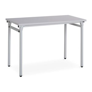 Klapptisch 4-Fuß fixe Höhe – Gestell in Lichtgrau (1200 x 600 x 750 mm, Platte Grau, Gestell RAL 7035)