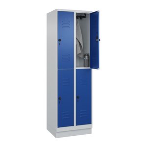 CP Spind Classic PLUS enzianblau, lichtgrau 080320-20 S10003, 4 Schließfächer 60,0 x 50,0 x 195,0 cm
