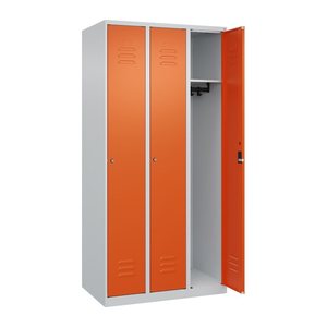 CP Spind Classic Plus reinorange, lichtgrau 080000-30 S10031, 3 Schließfächer 90,0 x 50,0 x 185,0 cm