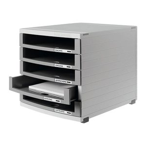 HAN Schubladenbox Contur  dunkelgrau 1505-0-19D, DIN B4 mit 5 Schubladen, 1 St.
