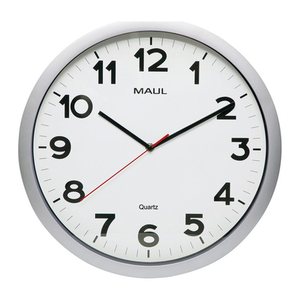MAUL Wanduhr MAULstep, 40 cm, Quarzuhr, inkl. Batt.,silber