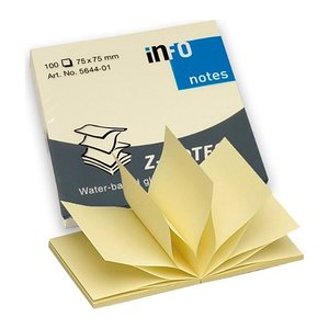 inFO Z-Faltung Haftnotizen gelb, 1 Block