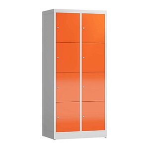 ClassiX Schließfachschrank feuerrot, lichtgrau X-523424, 8 Schließfächer 80,0 x 50,0 x 180,0 cm