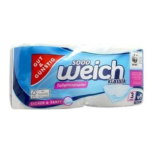 GUT&GÜNSTIG Toilettenpapier sicher & sanft 3-lagig, 2 Rollen