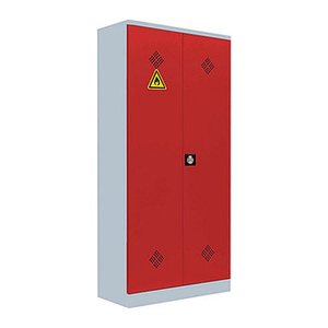 LÜLLMANN Umweltschrank 566254 feuerrot, lichtgrau 4 Fachböden 91,6 x 42,2 x 195,0 cm, aufgebaut, 1 St.