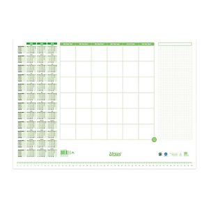 Ursus® Schreibtischunterlage weiß/grün Papier 52,5 x 37,5 cm, 30 Blatt