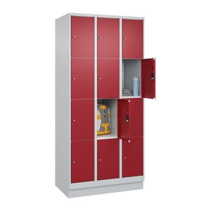 CP Schließfachschrank Classic PLUS lichtgrau, rubinrot 080020-304 S10001, 4 Schließfächer 90,0 x 50,0 x 185,0 cm