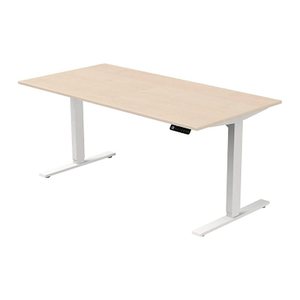 Kerkmann Move 3 elektrisch höhenverstellbarer Schreibtisch ahorn rechteckig, T-Fuß-Gestell weiß 160,0 x 80,0 cm