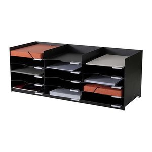 PAPERFLOW Sortierstation schwarz mit 15 Fächern