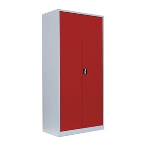 LÜLLMANN Stahlschrank 530354 feuerrot, lichtgrau 4 Fachböden 92,5 x 50,0 x 195,0 cm, aufgebaut, 1 St.