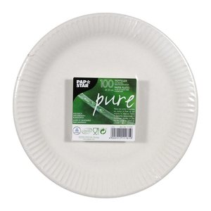 PAPSTAR Pappteller pure weiß Ø 23,0 cm, 100 St.