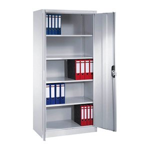 CP Stahlschrank C 2000 Acurado 9280-000 S10766 lichtgrau, weißaluminium 4 Fachböden 93,0 x 50,0 x 195,0 cm, aufgebaut, 1 St.