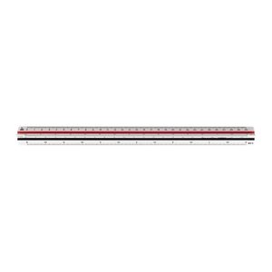 M + R Dreikantmaßstab Berufsschule 30,0 cm, weiß, rot