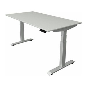 Kerkmann Move 4 elektrisch höhenverstellbarer Schreibtisch lichtgrau rechteckig, T-Fuß-Gestell silber 160,0 x 80,0 cm