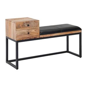 WOHNLING Sitzbank WL6.483 schwarz Leder 100,0 cm