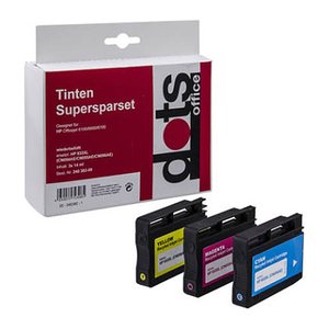 dots  cyan, magenta, gelb Druckerpatronen kompatibel zu HP 933XL (CN054AE, CN055AE, CN056AE)