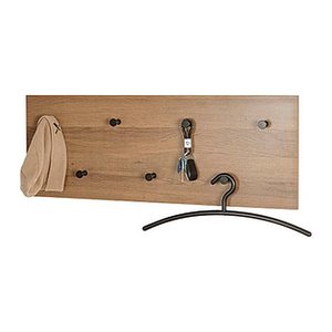 HAKU Möbel Wandgarderobe 37142 eiche Holz 7 Haken 80,0 x 30,0 cm, 1 St.