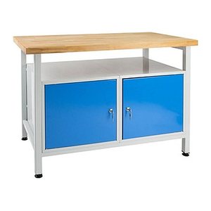 ADB Werkbank lichtgrau, blau 120,0 x 60,0 x 84,0 cm