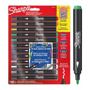 Sharpie Kreativmarker Rundspitze Acryl 12er schwarz/grau