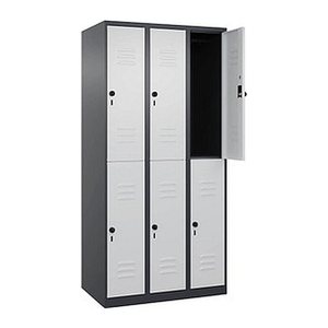 CP Spind Classic Plus anthrazitgrau, lichtgrau 080300-30 S10011, 6 Schließfächer 90,0 x 50,0 x 185,0 cm