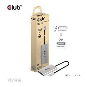 Club3D Adapter Thunderbolt 3 > 2x DP 1.2 4K@60Hz aktiv St/Bu retail