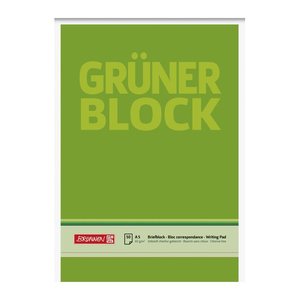 BRUNNEN Briefblöcke "Grüner Block" DIN A5 blanko Lineatur 6, 1 Block