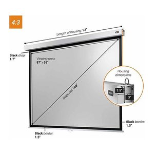 celexon Rolloleinwand Professional Plus 4:3, 220 x 165 cm Projektionsfläche
