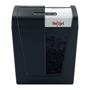 Rexel Secure MC6 Aktenvernichter mit Partikelschnitt P-5, 2 x 15 mm, bis 6 Blatt, schwarz