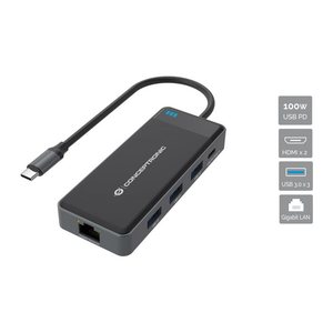 CONCEPTRONIC 7-1 Dock USB-C->2xHDMI/3xUSB-A/GbE/+ 25cm gr