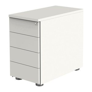 Kerkmann Form 1 Standcontainer weiß 4 Auszüge ohne-Muldengriff weiß 42,0 x 80,0 x 72,0 - 76,0 cm