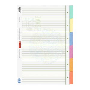 BRUNNEN Ordnerregister Recycling DIN A4 Vollformat blanko beige 6-teilig, 1 Satz