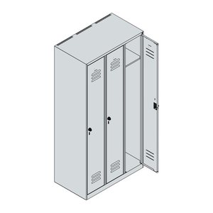 CP Spind Classic Plus anthrazitgrau, lichtgrau 080000-30 S10019, 3 Schließfächer 90,0 x 50,0 x 185,0 cm