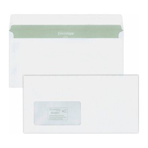 MAILmedia Briefumschläge Envirelope® DIN lang+ mit Fenster recycling-weiß haftklebend 500 St.