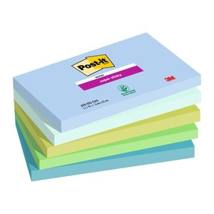 Post-it® Super Sticky Notes Oasis Collection Haftnotizen extrastark farbsortiert, 5 Blöcke
