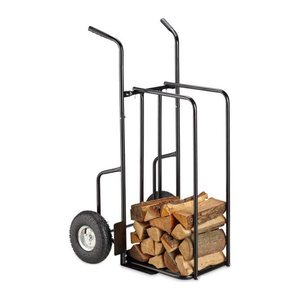 relaxdays Kaminholzwagen schwarz 63,0 x 65,0 x 120,0 cm