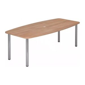 HAMMERBACHER Konferenztisch KT22C nussbaum Tonnenform, Rundrohr chrom, 220,0 x 83,0/103,0 x 72,0 - 74,0 cm
