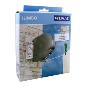 WENKO Wäscheleine ausziehbar Jumbo grau, weiß, 1 St.
