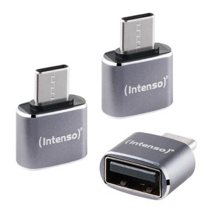 Intenso 3-pack USB Adapter USB-A -> USB-C C480C Aluminium