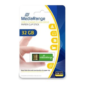 MediaRange USB-Stick PAPER-CLIP grün 32 GB, 1 St.