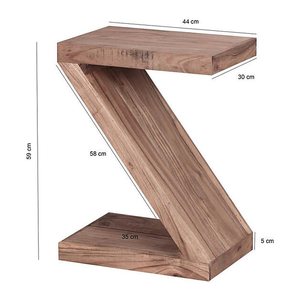 WOHNLING Beistelltisch rechteckig Massivholz akazie 44,0 x 30,0 x 59,0 cm, 1 St.