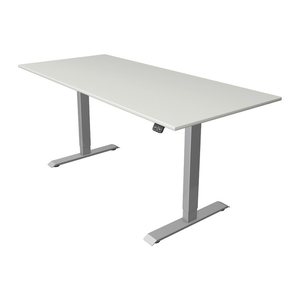 Kerkmann Move 1 elektrisch höhenverstellbarer Schreibtisch anthrazit rechteckig, T-Fuß-Gestell silber 180,0 x 80,0 cm
